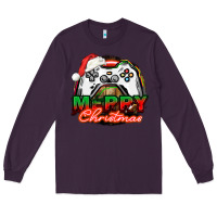 Plum Gamer Merry Christmas Long Sleeve Tee - NancyCooperArtShop