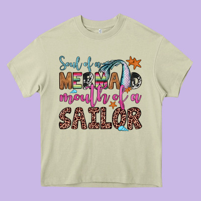 Soul Of A Mermaid Mouth Of A Sailor Heavy Core Tee Designed By Jahusdesignshop