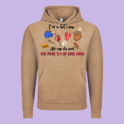 I'm A Hot Mess,always Stressed,and Proudly A Baseb Vintage Hoodie Designed By Maliassmallbusiness