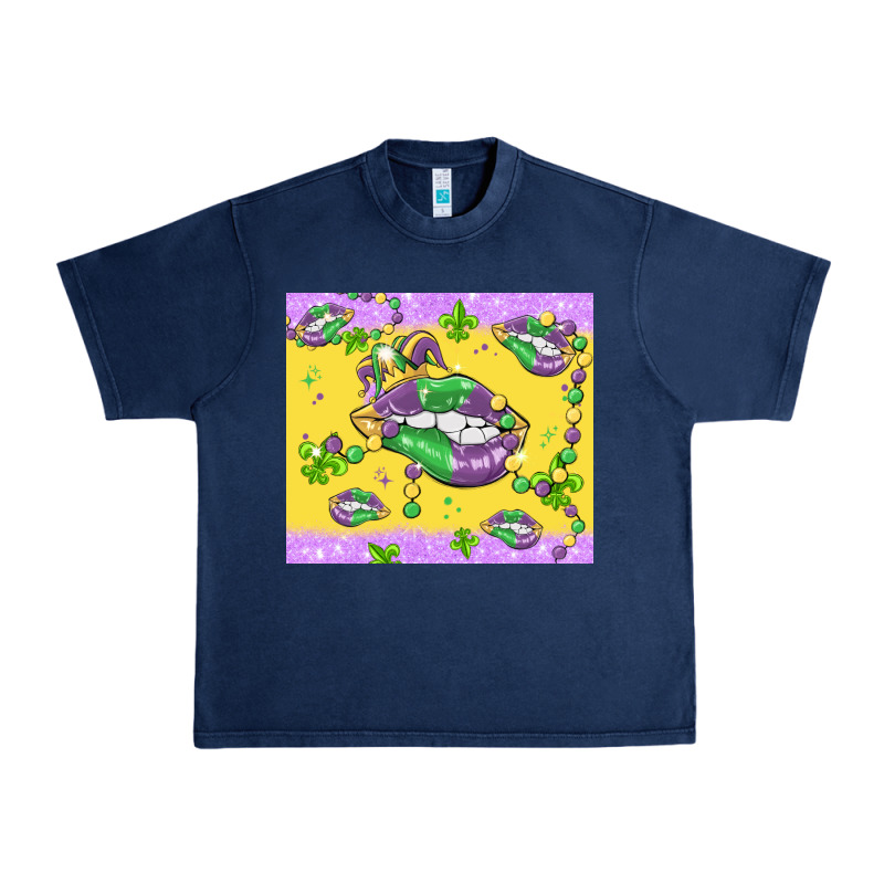 Mardi Gras Lips Urban Heavy Tee by MaliasSmallBusiness | Teevron