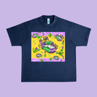 Mardi Gras Lips Urban Heavy Tee Designed By Maliassmallbusiness
