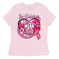 Bubblegum Pink in october we wear pink heart Ladies Tee - JahusDesignShop