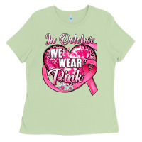 Matcha in october we wear pink heart Ladies Tee - JahusDesignShop