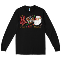 Black Peace love Christmas Long Sleeve Tee - NancyCooperArtShop