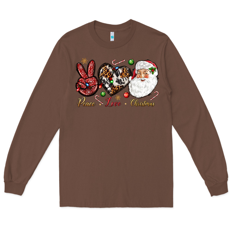 Peace Love Christmas Long Sleeve Tee by NancyCooperArtShop | Teevron