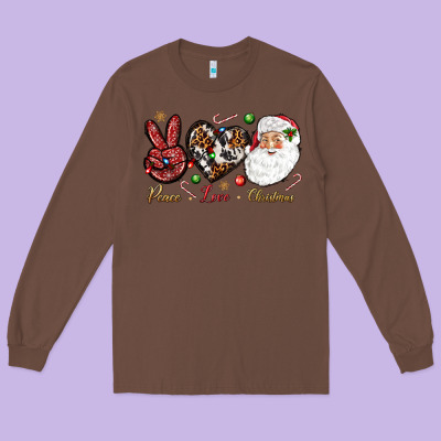 Peace Love Christmas Long Sleeve Tee Designed By Nancycooperartshop