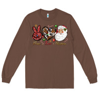 Chestnut Peace love Christmas Long Sleeve Tee - NancyCooperArtShop