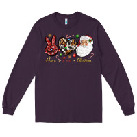 Plum Peace love Christmas Long Sleeve Tee - NancyCooperArtShop