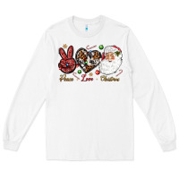 White Peace love Christmas Long Sleeve Tee - NancyCooperArtShop