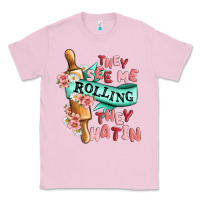 Bubblegum Pink they see me rolling they hatin Classic Tee - MaliasSmallBusiness