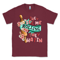 Burgundy they see me rolling they hatin Classic Tee - MaliasSmallBusiness