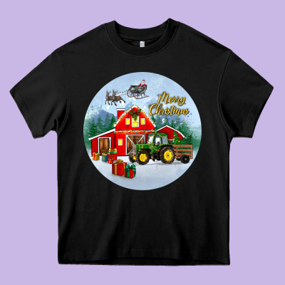 Merry Christmas Small Town Christmas Ornament Heavy Core Tee Designed By Bundleandbundleshop