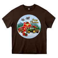 Chocolate Brown merry christmas small town christmas ornament Heavy Core Tee - BundleAndBundleShop