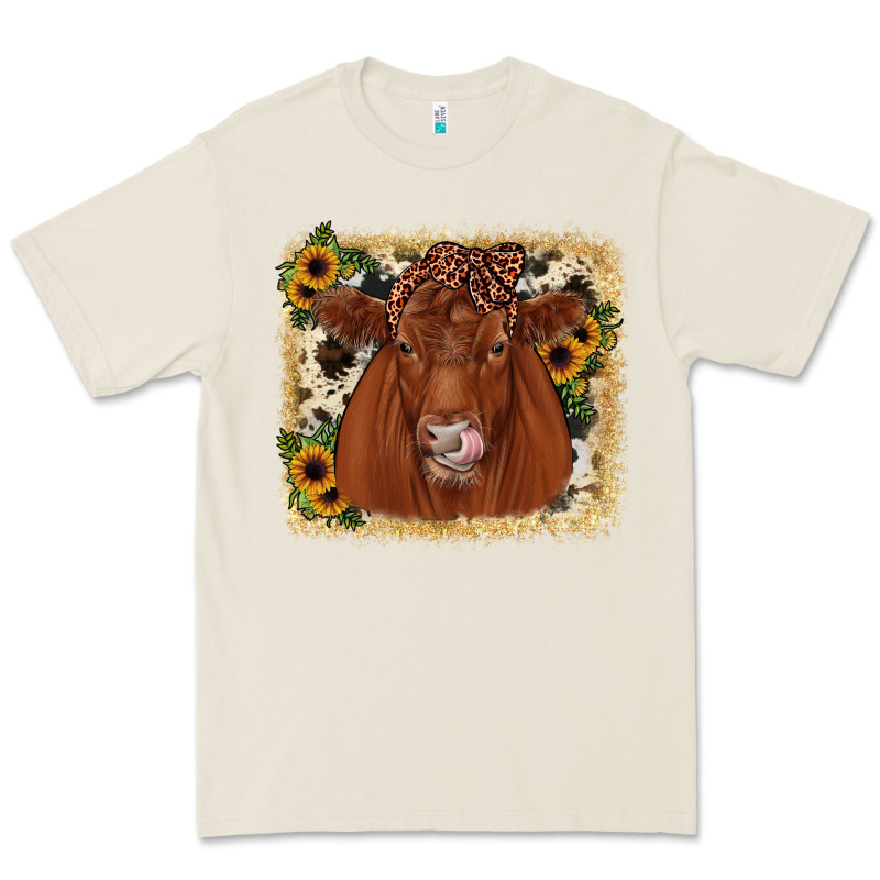 Red Angus Cowhide Sunflower Premium Tee by JahusDesignShop | Teevron