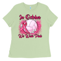Matcha in october we wear pink breast cancer valleybal Ladies Tee - JahusDesignShop