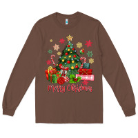 Chestnut merry christmas tree with gift box Long Sleeve Tee - MaliasSmallBusiness