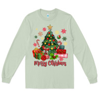 Matcha merry christmas tree with gift box Long Sleeve Tee - MaliasSmallBusiness