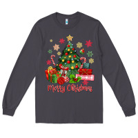 Smoke merry christmas tree with gift box Long Sleeve Tee - MaliasSmallBusiness
