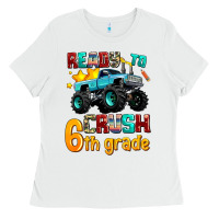 White ready to school crush 6th grade Ladies Tee - AdoDesignShop