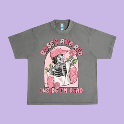 Roses Are Red Inside I'm Dead Urban Heavy Tee Designed By Maliassmallbusiness
