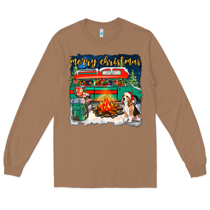 Merry Christmas With Camper Van Long Sleeve Tee by NancyCooperArtShop | Teevron