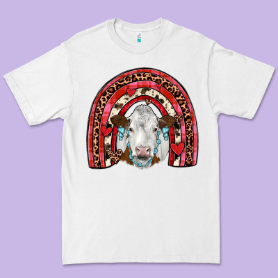 Valentines Simmental  Rainbow Premium Tee Designed By Jahusdesignshop