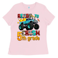 Bubblegum Pink ready to school crush 5th grade Ladies Tee - AdoDesignShop