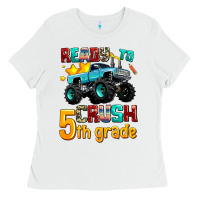 White ready to school crush 5th grade Ladies Tee - AdoDesignShop