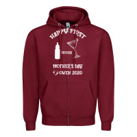 Burgundy Happy Fırst Cheers Mother's Day Owen 2020 Zipper Hoodie - Bettercallsaul