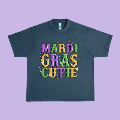 Mardi Gras Cutie Urban Heavy Tee Designed By Maliassmallbusiness