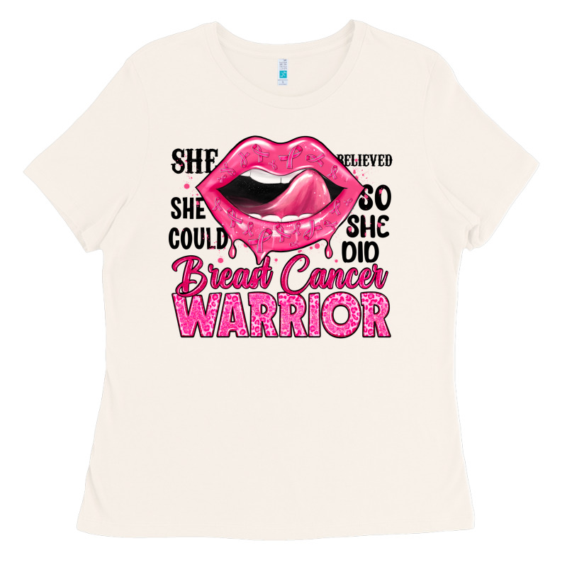 Breast Cancer Warrior Lips Ladies Tee by JahusDesignShop | Teevron