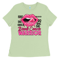 Matcha breast cancer warrior lips Ladies Tee - JahusDesignShop
