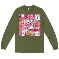 Army Green Pink Christmas cute snowman Long Sleeve Tee - NancyCooperArtShop