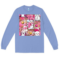 Colony Blue Pink Christmas cute snowman Long Sleeve Tee - NancyCooperArtShop