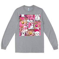 Heather Grey Pink Christmas cute snowman Long Sleeve Tee - NancyCooperArtShop