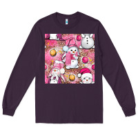 Plum Pink Christmas cute snowman Long Sleeve Tee - NancyCooperArtShop