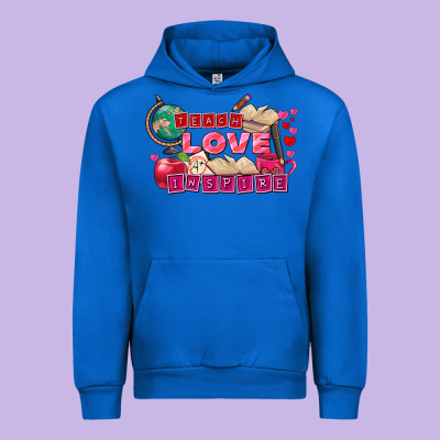 Valentine's Day Teach Love Inspire Urban Hoodie Designed By Fadigitalartstudio