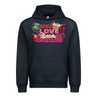 Navy Valentine's Day Teach Love Inspire Urban Hoodie - FaDigitalArtStudio
