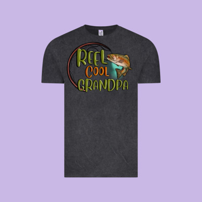 Reel Cool  Grandpa Vintage Tee Designed By Maliassmallbusiness