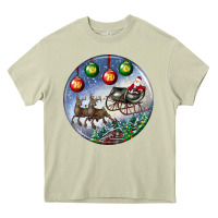 Mossy santa claus with deer christmas ornament Heavy Core Tee - BundleAndBundleShop