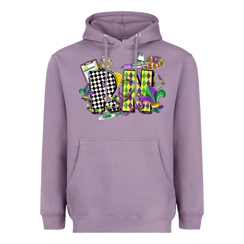Registered Nurse Mardi Gras Heavyweight Hoodie by CowGirlArtShop | Teevron