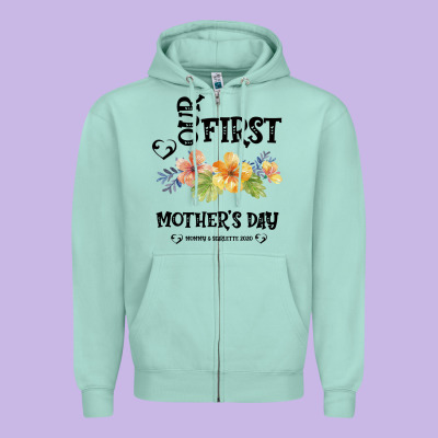 Our Fırst Mother's Day Mommy & Scarlette 2020 Zipper Hoodie Designed By Bettercallsaul