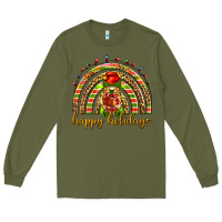 Army Green Happy holidays elf gnome Long Sleeve Tee - NancyCooperArtShop