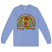 Colony Blue Happy holidays elf gnome Long Sleeve Tee - NancyCooperArtShop