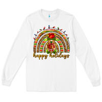 White Happy holidays elf gnome Long Sleeve Tee - NancyCooperArtShop