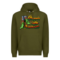 Army Green steppin into juneteenth heels Premium Hoodie - CowGirlArtShop