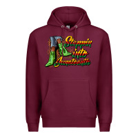 Burgundy steppin into juneteenth heels Premium Hoodie - CowGirlArtShop