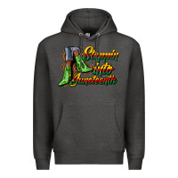 Charcoal Heather steppin into juneteenth heels Premium Hoodie - CowGirlArtShop