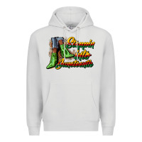 Dove Grey steppin into juneteenth heels Premium Hoodie - CowGirlArtShop