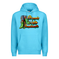 Ocean Blue steppin into juneteenth heels Premium Hoodie - CowGirlArtShop